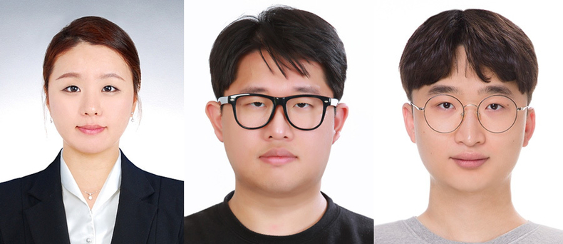 사진 화학공학과 김태희 교수(왼쪽), 오세진씨(중앙), 이한준씨(오른쪽)/출처=원광대